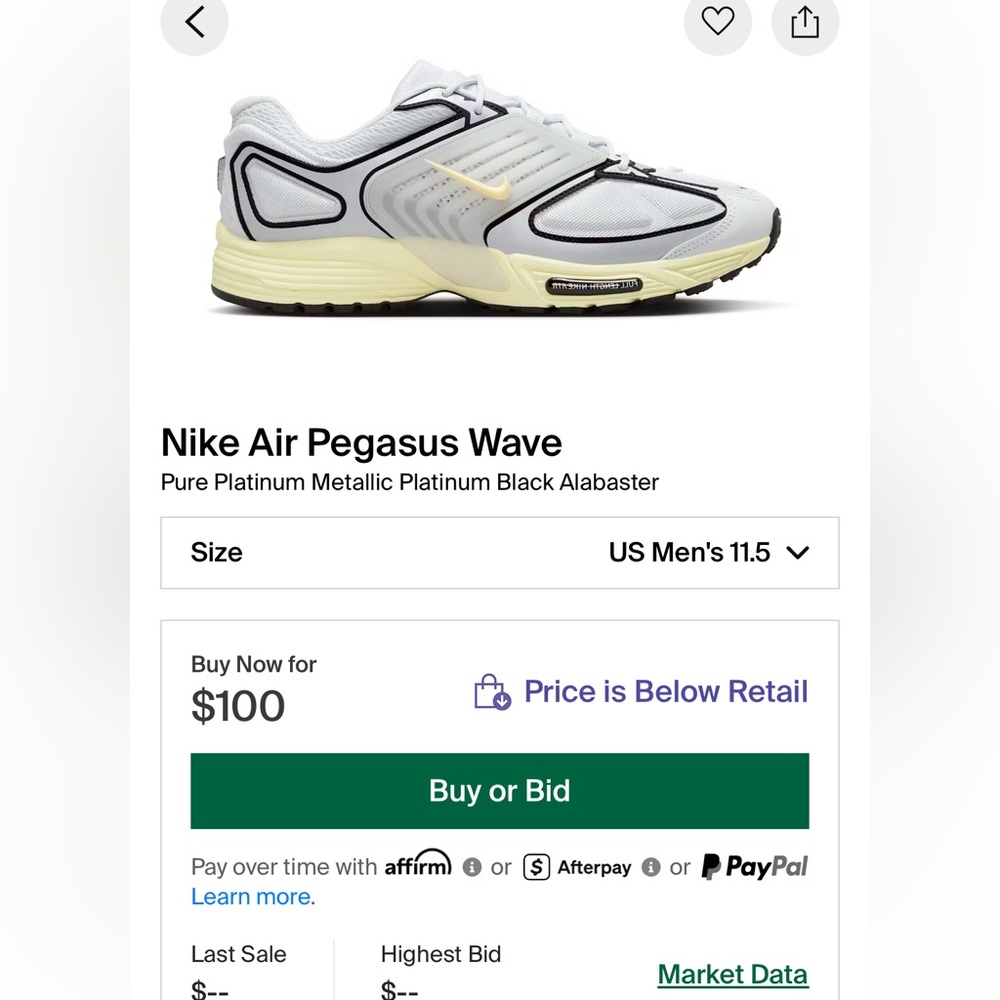 🔥 NEW | Nike Air Pegasus Wave
Pure Platinum Metallic Platinum Black | Size 11M - Picture 8 of 8